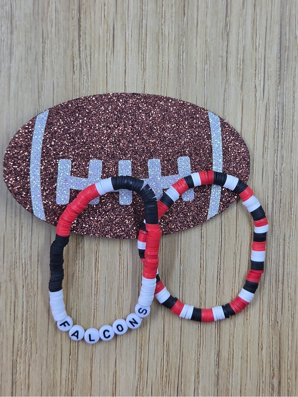 Falcons Red Black & White Kids Bead Bracelets - Team Spirit Accessories